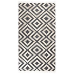 vidaXL āra paklājs, plakani austs, 80x150 cm, gaiši melns ar bēšu cena un informācija | Paklāji | 220.lv