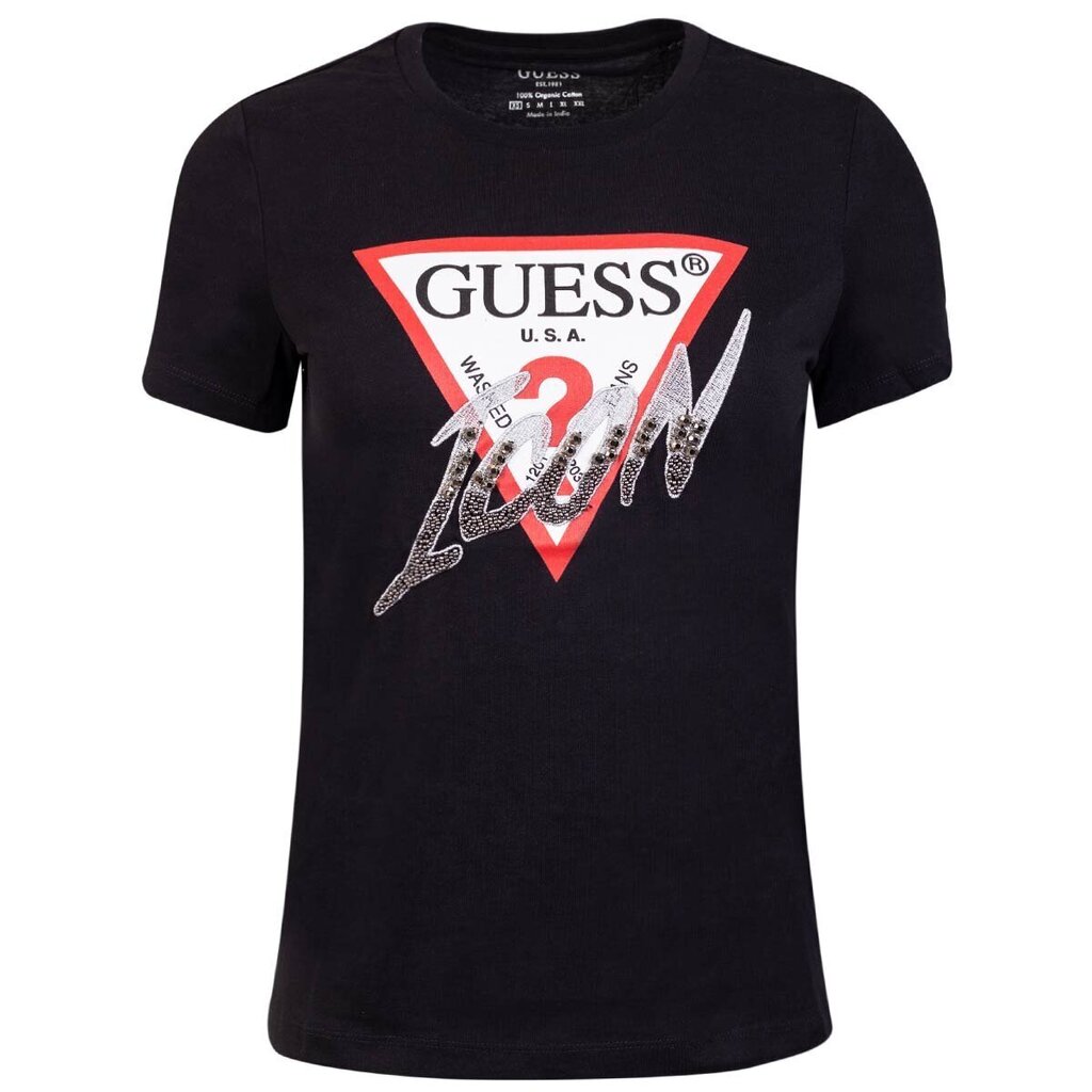 Sieviešu T-krekls Guess T-SHIRT SS CN ICON TEE BLACK W2GI02I3Z11 JBLK 43528 cena un informācija | T-krekli sievietēm | 220.lv