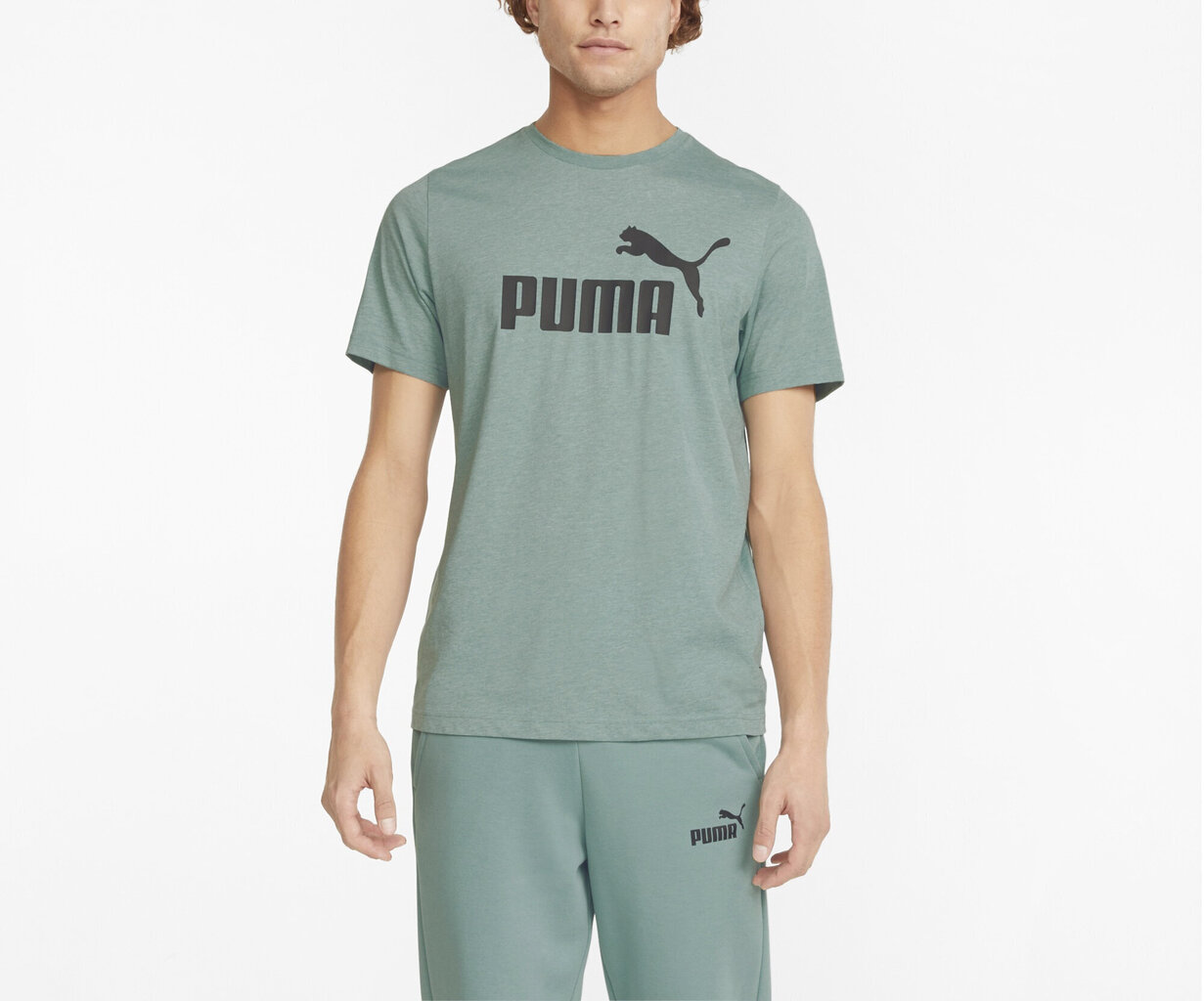 Puma T-Krekli Ess Heather Tee Green 586736 50 586736 50/XL цена и информация | Vīriešu T-krekli | 220.lv