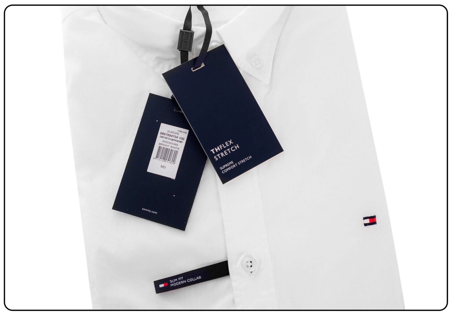 Krekls vīriešiem TOMMY HILFIGER CORE STRETCH SLIM POPLIN SHIRT, balts 867894704 100 цена и информация | Vīriešu krekli | 220.lv