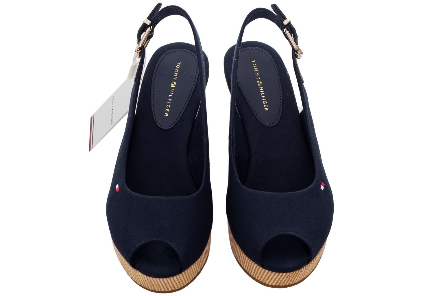 Sieviešu sandales Tommy Hilfiger ICONIC ELBA SLING BACK WEDGE NAVY FW0FW04788 DW5 15289 цена и информация | Sieviešu sandales | 220.lv