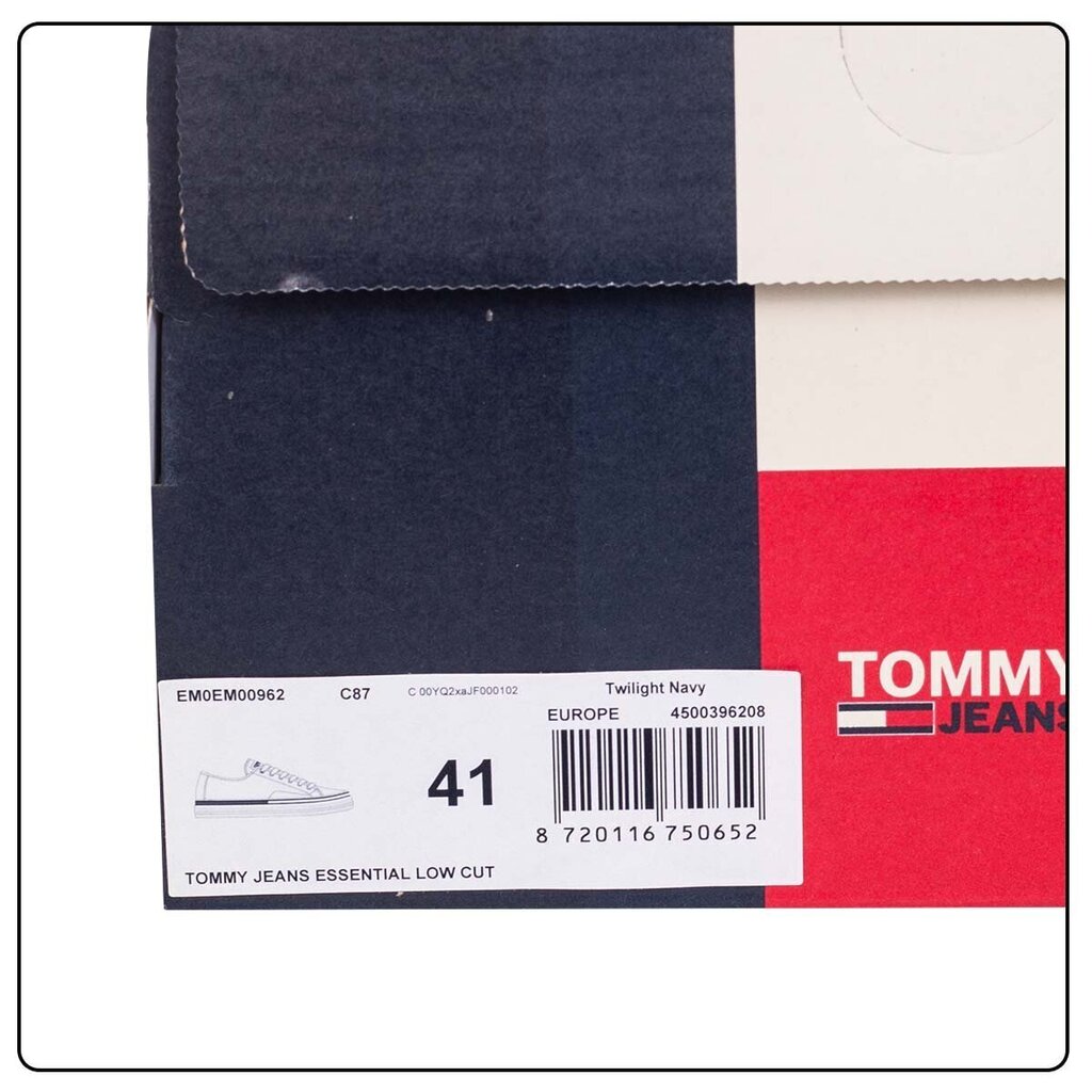 Sporta apavi vīriešiem Tommy Hilfiger JEANS ESSENTIAL LOW CUT NAVY EM0EM00962 C87 44105 цена и информация | Sporta apavi vīriešiem | 220.lv