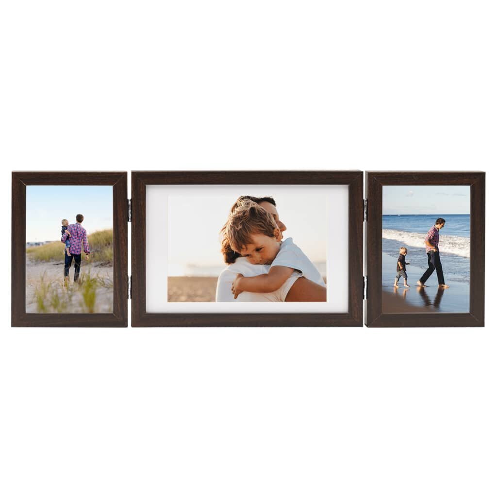 vidaXL 3-daļīgs foto rāmis, kolāža, tumši brūns, 28x18 cm+2x(13x18 cm) цена и информация | Foto rāmji, foto albumi | 220.lv