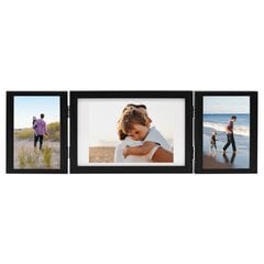 vidaXL 3-daļīgs foto rāmis, kolāža, melns, 28x18 cm+2x(13x18 cm) цена и информация | Рамки, фотоальбомы | 220.lv