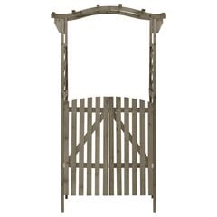 vidaXL pergola ar vārtiem, 116x40x204 cm, pelēks egles masīvkoks цена и информация | Декоры для сада | 220.lv