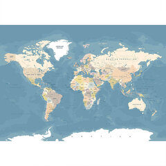 Fototapetes - Zilā pasaules karte angļu valodā cena un informācija | Fototapetes | 220.lv