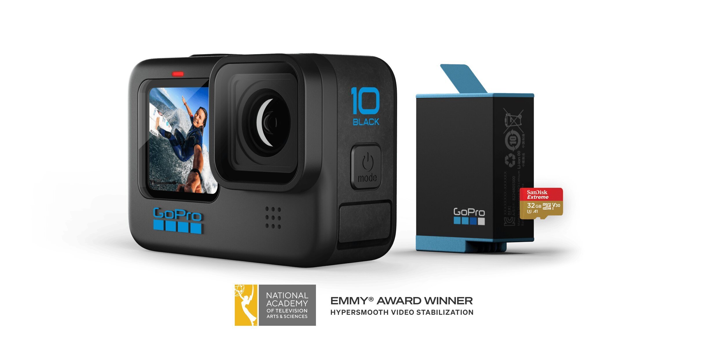 Sporta kamera GoPro Hero 10 bundle, melns cena | 220.lv