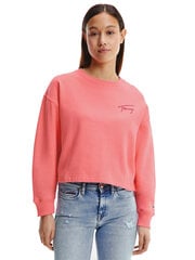 Женская толстовка Tommy Hilfiger TJW CROP TOMMY SIGNATURE CREW, розовая DW0DW12041 TIJ 44908 цена и информация | Женские толстовки | 220.lv