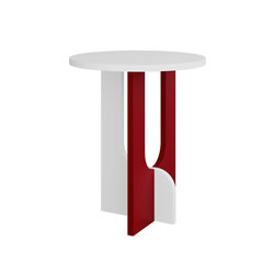 Приставной столик Decortie Luna, белый/красный цена и информация | Журнальные столики | 220.lv