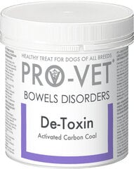 De-Toxin 135g, Nr 90 PRO-VET. 
Полноценная добавка для собак всех пород - связыватель токсинов желудочно-кишечного тракта. Активированный уголь. цена и информация | Витамины, пищевые добавки, анти-паразит продукты для собак | 220.lv