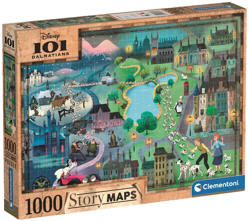 101 Dalmācietis Disney Maps * 1000 * цена и информация | Puzles, 3D puzles | 220.lv