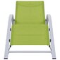 310540 vidaXL Sun Loungers 2 pcs with Table Aluminium Green cena un informācija | Sauļošanās krēsli | 220.lv