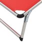 312459 vidaXL Folding Sun Loungers with Roof 2 pcs Aluminium&Textilene Red cena un informācija | Sauļošanās krēsli | 220.lv