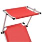 312459 vidaXL Folding Sun Loungers with Roof 2 pcs Aluminium&Textilene Red цена и информация | Sauļošanās krēsli | 220.lv