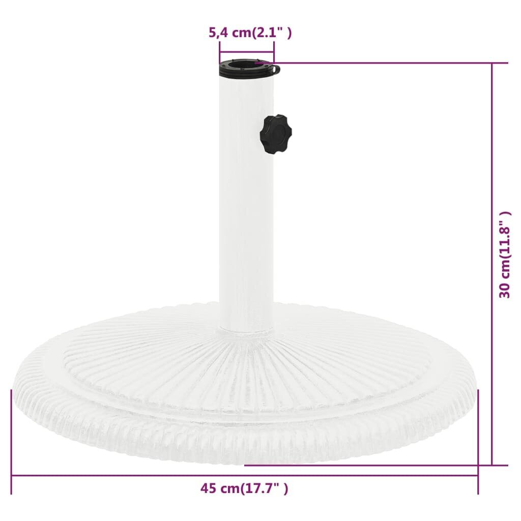 vidaXL saulessarga pamatne, balta, 45x45x30 cm, čuguns cena un informācija | Saulessargi, markīzes un statīvi | 220.lv