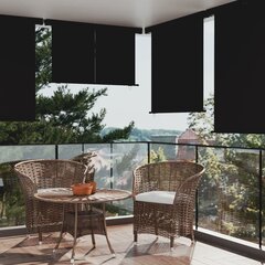 vidaXL balkona sānu markīze, 160x250 cm, melna cena un informācija | Saulessargi, markīzes un statīvi | 220.lv