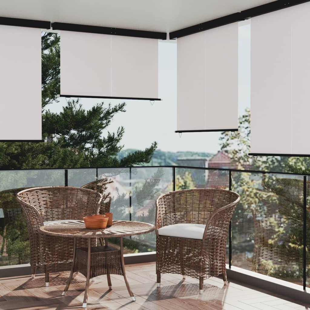 vidaXL balkona sānu markīze, 160x250 cm, krēmkrāsas cena un informācija | Saulessargi, markīzes un statīvi | 220.lv
