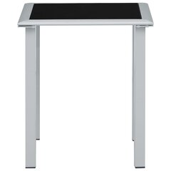 310541 vidaXL Garden Table Black and Silver 41x41x45 cm Steel and Glass cena un informācija | Dārza galdi | 220.lv