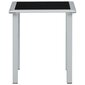 310541 vidaXL Garden Table Black and Silver 41x41x45 cm Steel and Glass cena un informācija | Dārza galdi | 220.lv