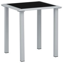 310541 vidaXL Garden Table Black and Silver 41x41x45 cm Steel and Glass цена и информация | Столы для сада | 220.lv