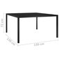 313099 vidaXL Garden Table 130x130x72 cm Black Steel and Glass cena un informācija | Dārza galdi | 220.lv