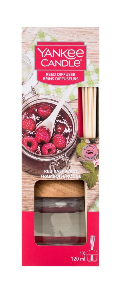 Mājas aromāts ar kociņiem Yankee Candle Red Raspberry, 120 ml цена и информация | Mājas aromāti | 220.lv