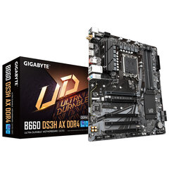 Gigabyte B660 DS3H AX DDR4 - 1.0 - mātesplate - ATX - LGA1700 ligzda - B660 cena un informācija | Mātesplates | 220.lv