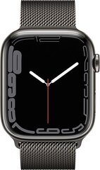 Apple Watch Series 7 45mm GPS + Cellular, Stainless Steel Graphite (lietots, stāvoklis A) cena un informācija | Viedpulksteņi (smartwatch) | 220.lv