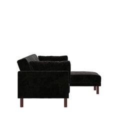 Universāls stūra dīvāns DHP Clair, melns cena un informācija | Stūra dīvāni | 220.lv
