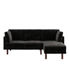 Universāls stūra dīvāns DHP Clair, melns cena un informācija | Stūra dīvāni | 220.lv