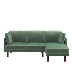 Universāls stūra dīvāns DHP Clair, gaiši zaļš cena un informācija | Stūra dīvāni | 220.lv