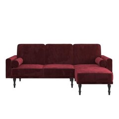 Universāls stūra dīvāns CosmoLiving by Cosmopolitan Edison, ķiršu krāsa cena un informācija | Stūra dīvāni | 220.lv