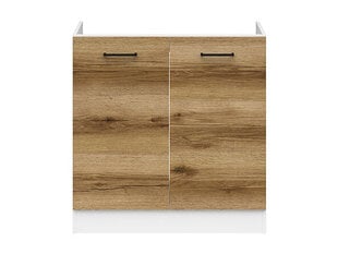 Шкаф под мойку BRW Junona Line K2D 80, белый/коричневый цена и информация | Кухонные шкафчики | 220.lv