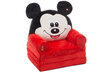Liels bērnu klubkrēsls-izvelkams sarkans, pelēns Mikijs cena un informācija | Sēžammaisi, klubkrēsli, pufi bērniem | 220.lv