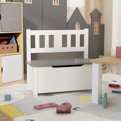 vidaXL bērnu sols ar kasti, balts ar pelēku, 60x30x55 cm, MDF cena un informācija | Bērnu istabas iekārtas | 220.lv