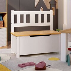 vidaXL bērnu sols ar kasti, balts ar bēšu, 60x30x55 cm, MDF cena un informācija | Bērnu istabas iekārtas | 220.lv
