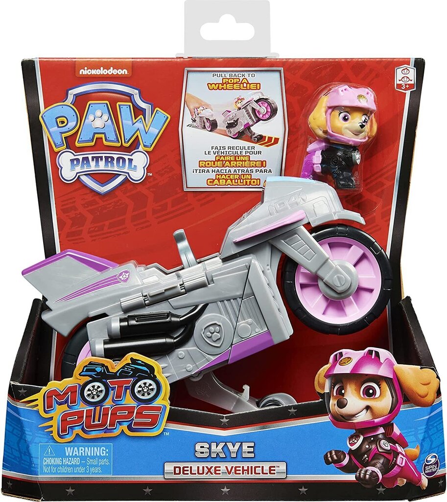 Paw Patrol MotoPups - SKYE - deluxe vehicle - motocikls ar SKYE kolekcionējamu figūriņu cena un informācija | Rotaļlietas meitenēm | 220.lv