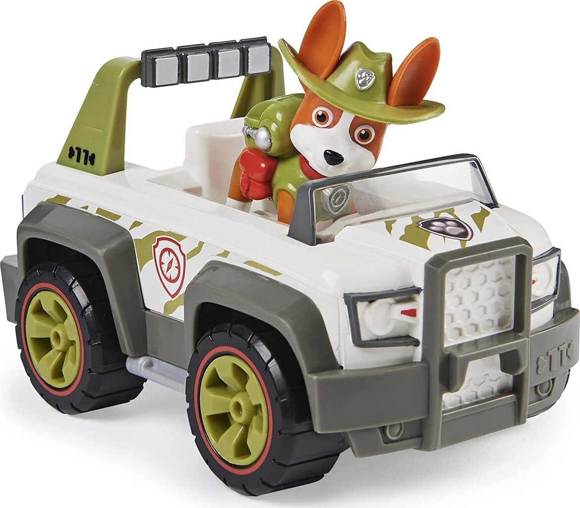 Paw Patrol Tracker Jungle Cruiser - auto ar Tracker kolekcionējamu figūriņu цена и информация | Rotaļlietas zēniem | 220.lv