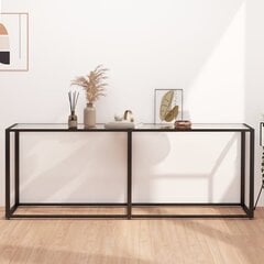 vidaXL konsoles galdiņš, 200x35x75,5 cm, caurspīdīgs rūdīts stikls цена и информация | Столы-консоли | 220.lv