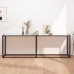 vidaXL konsoles galdiņš, marmora raksts, 220x35x75,5 cm, rūdīts stikls cena un informācija | Konsoles galdiņi | 220.lv