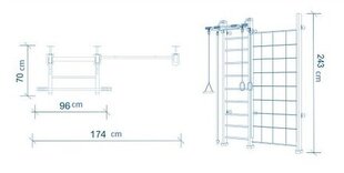 Шведская стенка SANRO CLIMBER, натуральный цена и информация | Шведские стенки | 220.lv