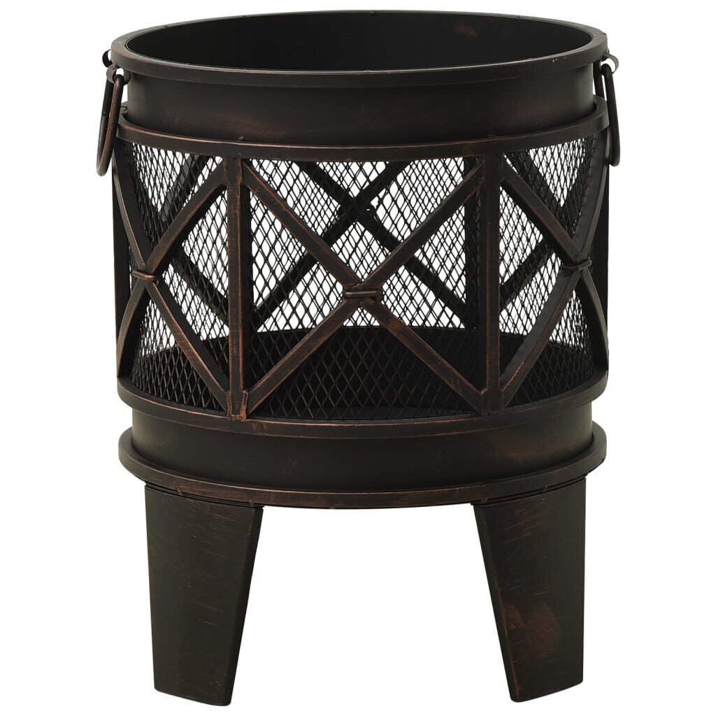 313637 vidaXL Rustic Fire Pit with Poker Φ42x54 cm Steel cena un informācija | Ugunskura vietas | 220.lv