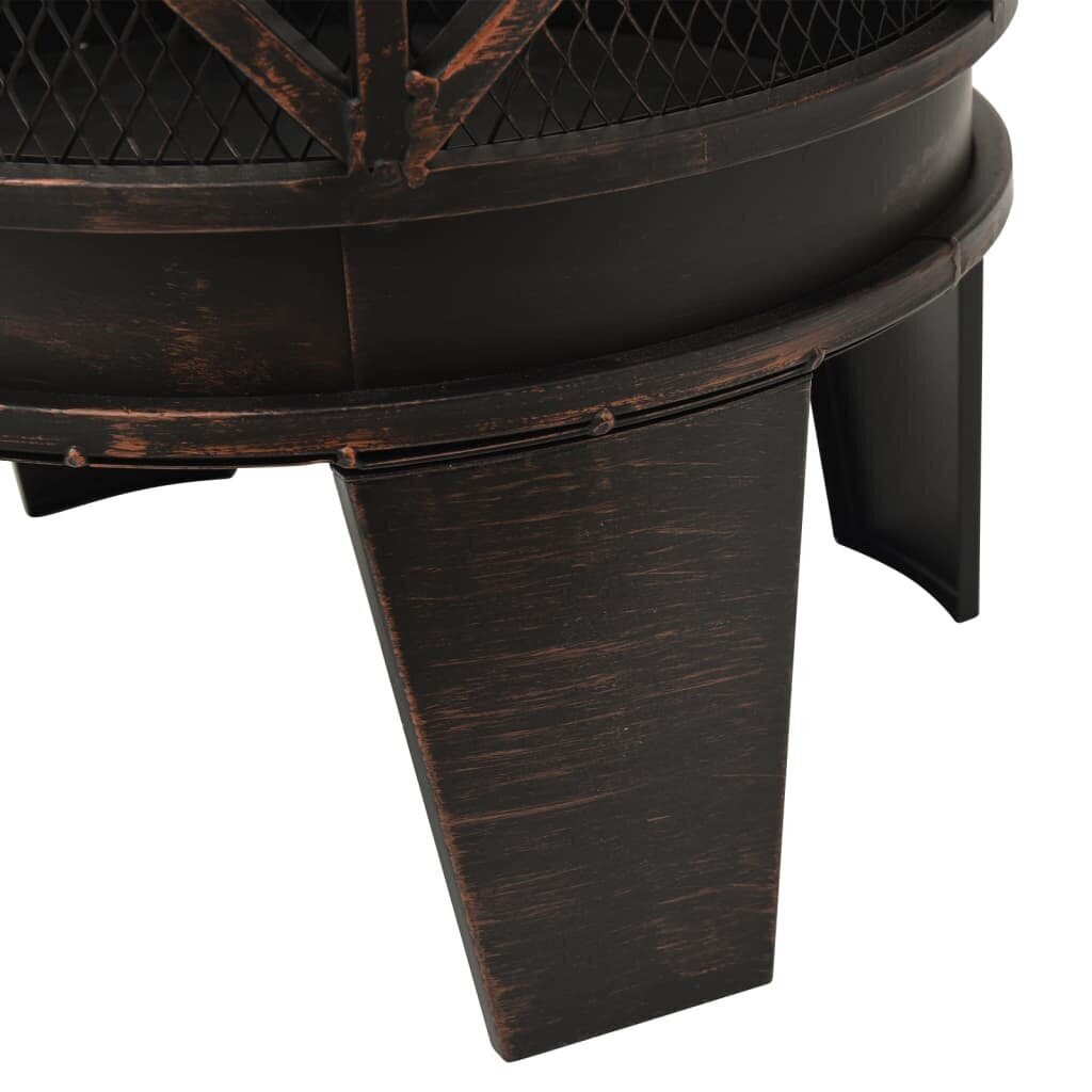 313637 vidaXL Rustic Fire Pit with Poker Φ42x54 cm Steel cena un informācija | Ugunskura vietas | 220.lv