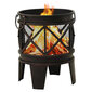 313637 vidaXL Rustic Fire Pit with Poker Φ42x54 cm Steel cena un informācija | Ugunskura vietas | 220.lv