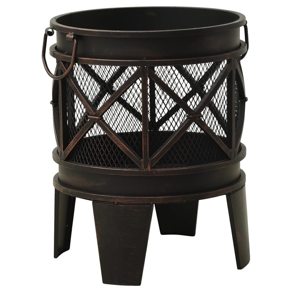 313637 vidaXL Rustic Fire Pit with Poker Φ42x54 cm Steel cena un informācija | Ugunskura vietas | 220.lv