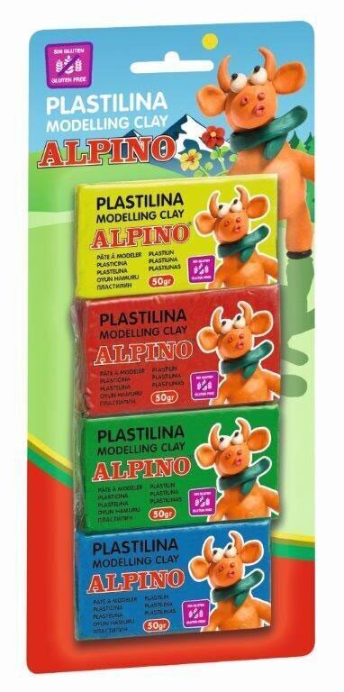 Plastilīns Alpino, 4 krāsas x 50 g цена и информация | Modelēšanas un zīmēšanas piederumi | 220.lv
