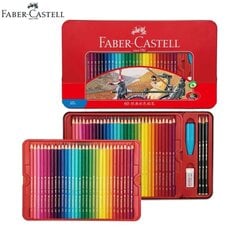 Krāsainie zīmuļi Faber-Castell Colour, 60 krāsas, metāla kārbā cena un informācija | Modelēšanas un zīmēšanas piederumi | 220.lv