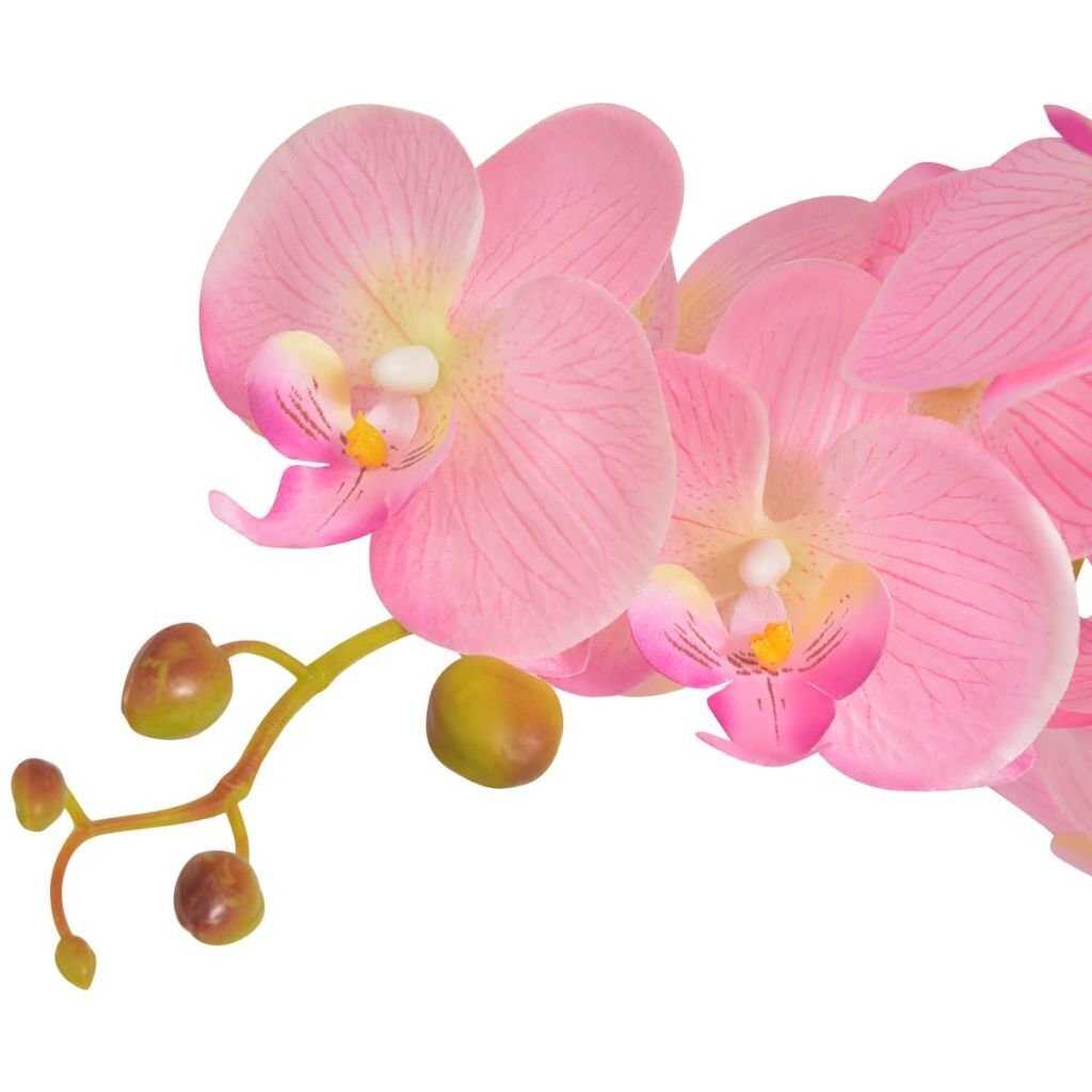 vidaXL mākslīgais augs, orhideja ar podiņu, 65 cm, rozā cena un informācija | Mākslīgie ziedi | 220.lv