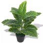 vidaXL mākslīgais augs, kolokāzija ar podiņu, 45 cm, zaļš цена и информация | Mākslīgie ziedi | 220.lv