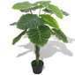 vidaXL mākslīgais augs, kolokāzija ar podiņu, 70 cm, zaļa cena un informācija | Mākslīgie ziedi | 220.lv